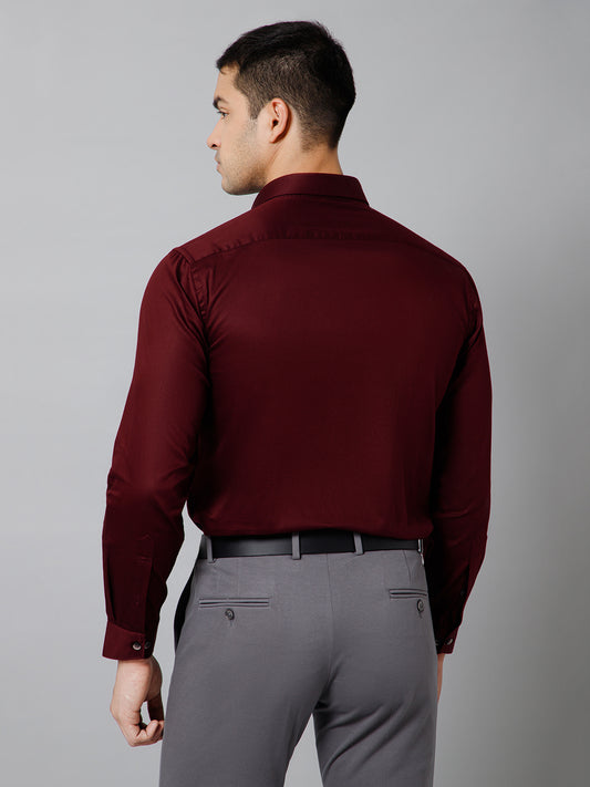Formal Shirt for Men l Breathable & Soft with Color Fastness Regular Fit Spread Collar Neck Cotton Fabric Solid Pattern