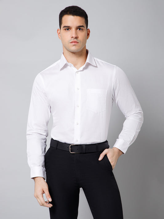Formal Shirt for Men l Breathable & Soft with Color Fastness Regular Fit Spread Collar Neck Cotton Fabric Solid Pattern