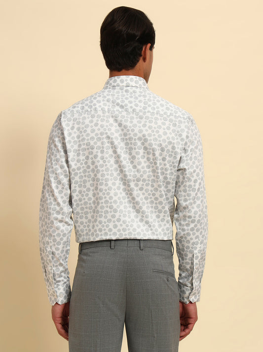 Formal Shirt for Men l Breathable & Soft with Color Fastness Regular Fit Spread Collar Neck Cotton Fabric Printed Pattern