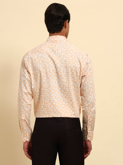 Formal Shirt for Men l Breathable & Soft with Color Fastness Regular Fit Spread Collar Neck Cotton Fabric Printed Pattern
