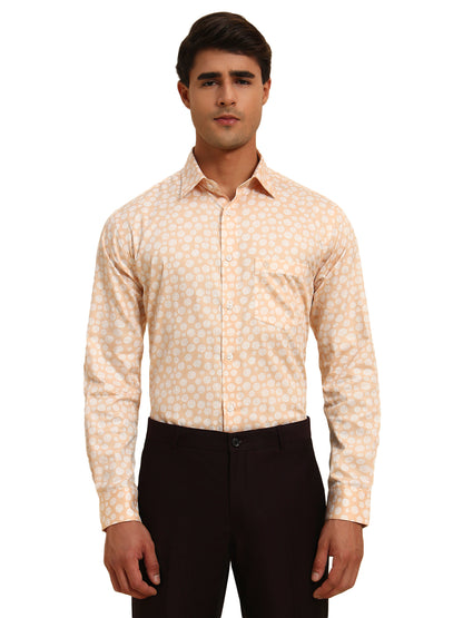Formal Shirt for Men l Breathable & Soft with Color Fastness Regular Fit Spread Collar Neck Cotton Fabric Printed Pattern