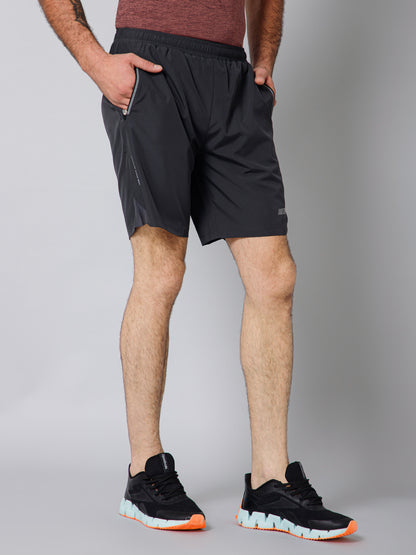 Men Solid Above Knee Regular Fit Active Wear Olive Shorts