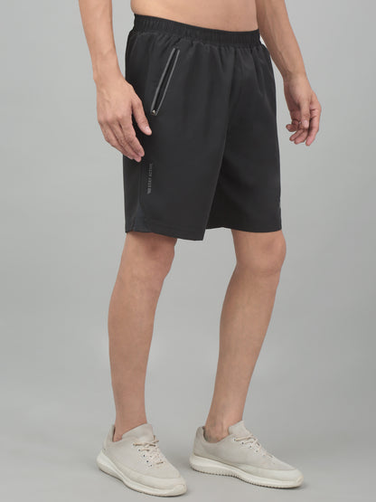 Men's Grey Solid Activewear Shorts