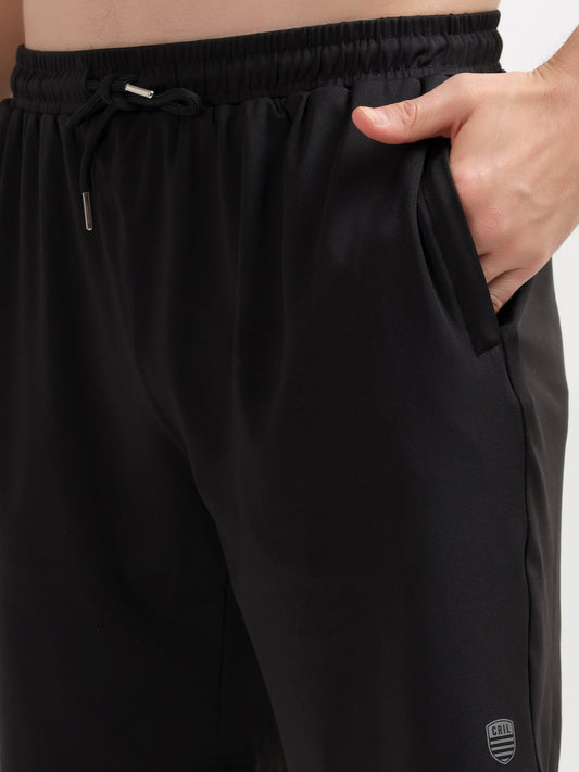 Men's Solid Black Regular Fit Casual Shorts
