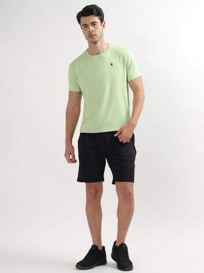 Men's Solid Black Regular Fit Casual Shorts