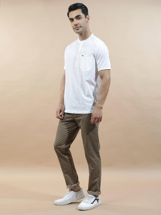 Shirt Kurta for Men | Breathable & Soft with Color Fastness Regular Fit Mandarin Collar Pure Cotton Fabric Solid Pattern