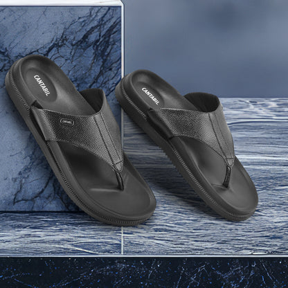Casual Flip Flop for Men | Lightweight & Comfortable with Cushioned Insole PU Upper EVA Sole Slip on Closure.
