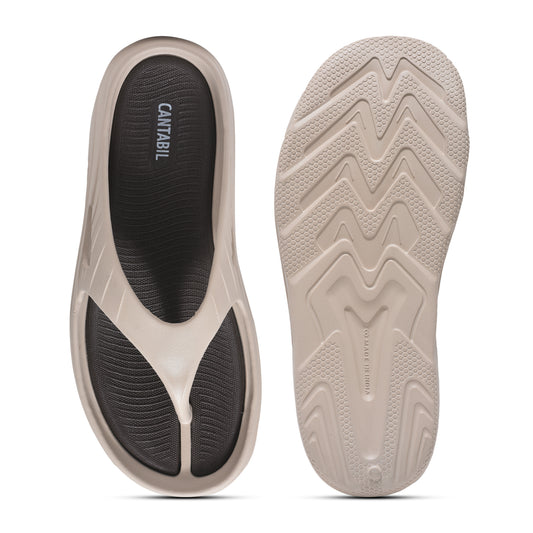 Men's Beige & Brown Solid  Casual Flip Flop