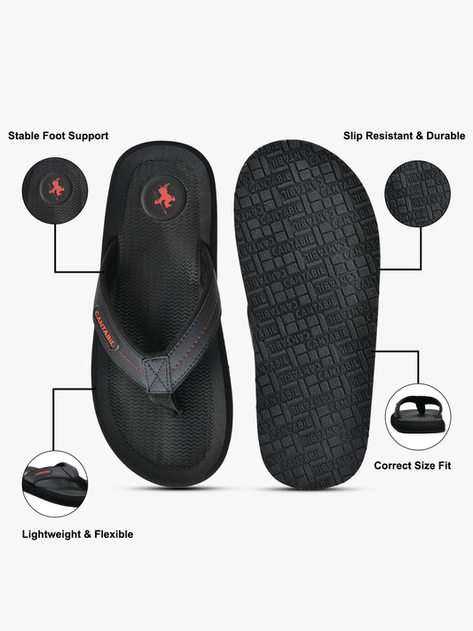 Casual Flip Flop for Men l Lightweight & Comfortable with Cushioned Insole EVA Upper Rubber Sole Slip on Closure