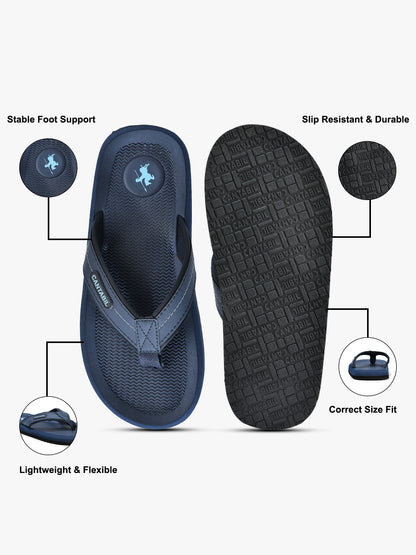 Casual Flip Flop for Men l Lightweight & Comfortable with Cushioned Insole EVA Upper Rubber Sole Slip on Closure