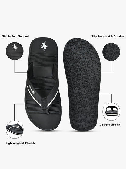 Casual Flip Flop for Men l Lightweight & Comfortable with Cushioned Insole EVA Upper Rubber Sole Slip on Closure