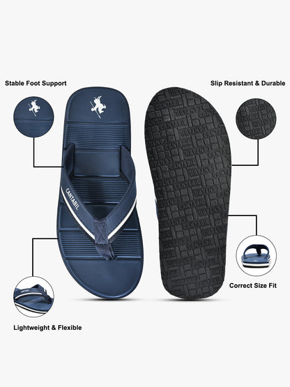 Casual Flip Flop for Men l Lightweight & Comfortable with Cushioned Insole EVA Upper Rubber Sole Slip on Closure