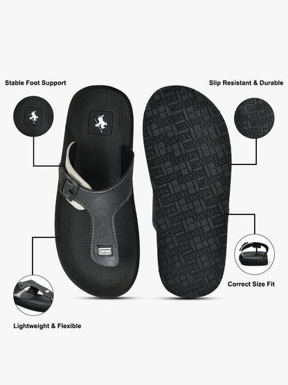 Casual Flip Flop for Men l Lightweight & Comfortable with Cushioned Insole EVA Upper Rubber Sole Slip on Closure
