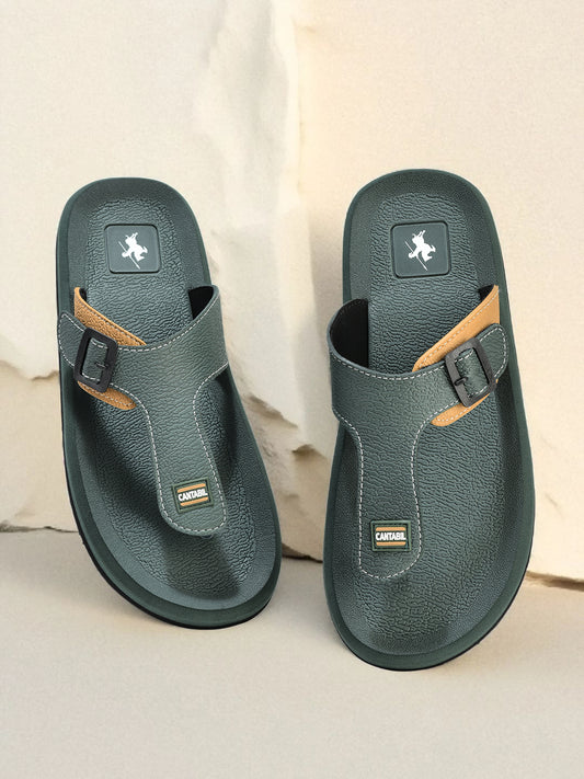 Casual Flip Flop for Men l Lightweight & Comfortable with Cushioned Insole EVA Upper Rubber Sole Slip on Closure