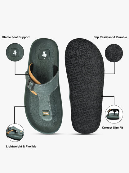 Casual Flip Flop for Men l Lightweight & Comfortable with Cushioned Insole EVA Upper Rubber Sole Slip on Closure