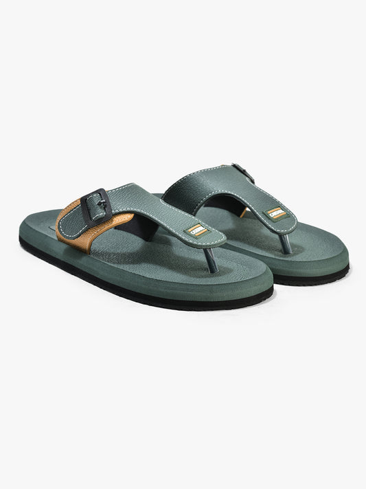 Casual Flip Flop for Men l Lightweight & Comfortable with Cushioned Insole EVA Upper Rubber Sole Slip on Closure