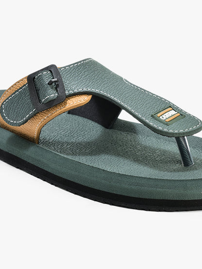 Casual Flip Flop for Men l Lightweight & Comfortable with Cushioned Insole EVA Upper Rubber Sole Slip on Closure