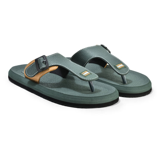 Casual Flip Flop for Men l Lightweight & Comfortable with Cushioned Insole EVA Upper Rubber Sole Slip on Closure