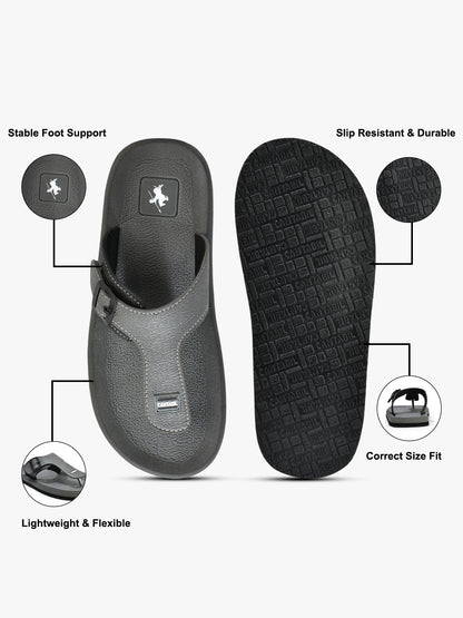 Casual Flip Flop for Men l Lightweight & Comfortable with Cushioned Insole EVA Upper Rubber Sole Slip on Closure
