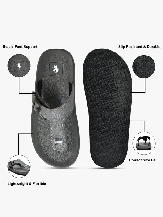 Casual Flip Flop for Men l Lightweight & Comfortable with Cushioned Insole EVA Upper Rubber Sole Slip on Closure