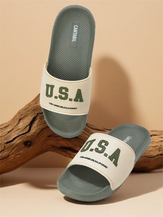 Casual Sliders for Men | Lightweight & Comfortable with Cushioned Insole Silicon Upper EVA Sole Slip On Closure