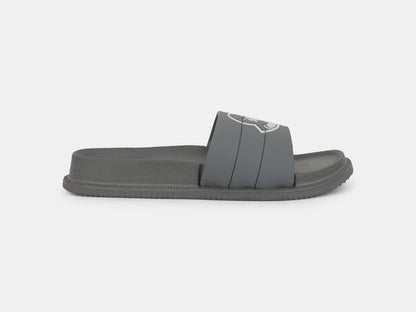 Men's Grey Solid Sliders
