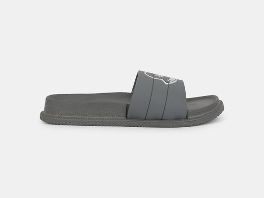 Men's Grey Solid Sliders