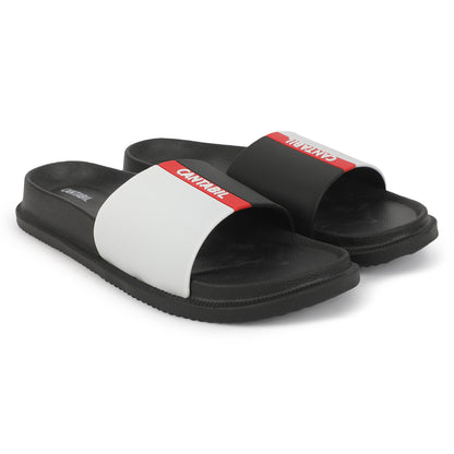 Men's Black Solid Sliders