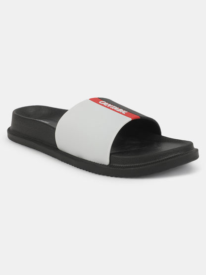 Men's Black Solid Sliders