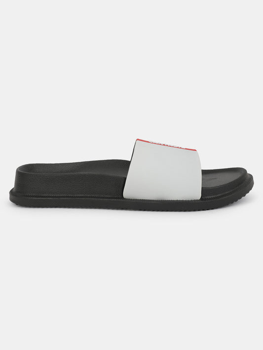 Men's Black Solid Sliders