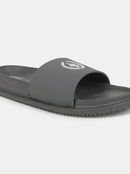 Men's Grey Solid Sliders