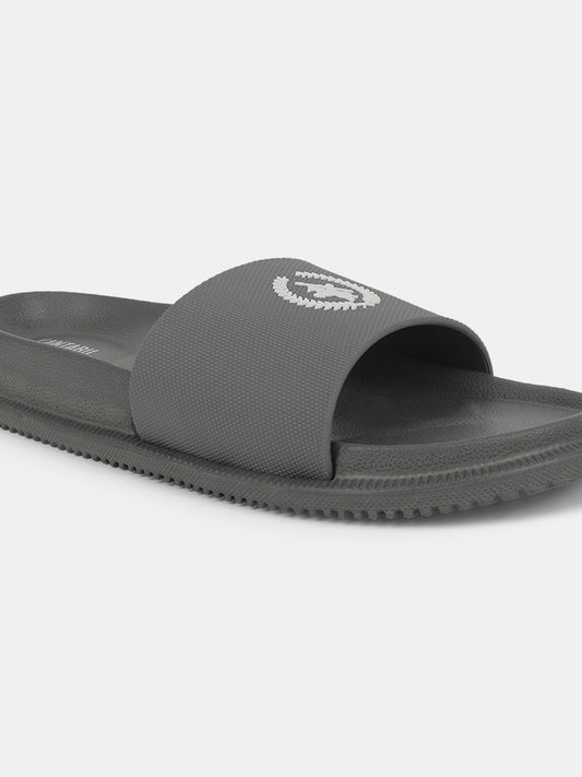 Men's Grey Solid Sliders
