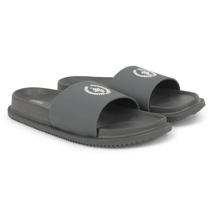 Men's Grey Solid Sliders