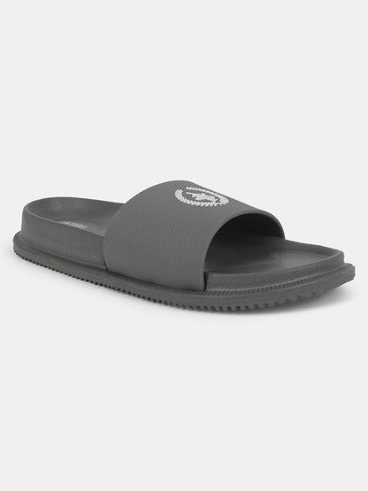 Men's Grey Solid Sliders