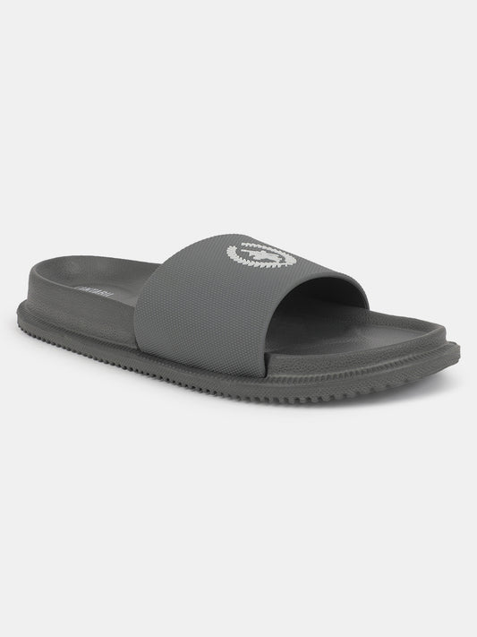 Men's Grey Solid Sliders