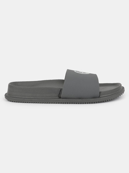 Men's Grey Solid Sliders