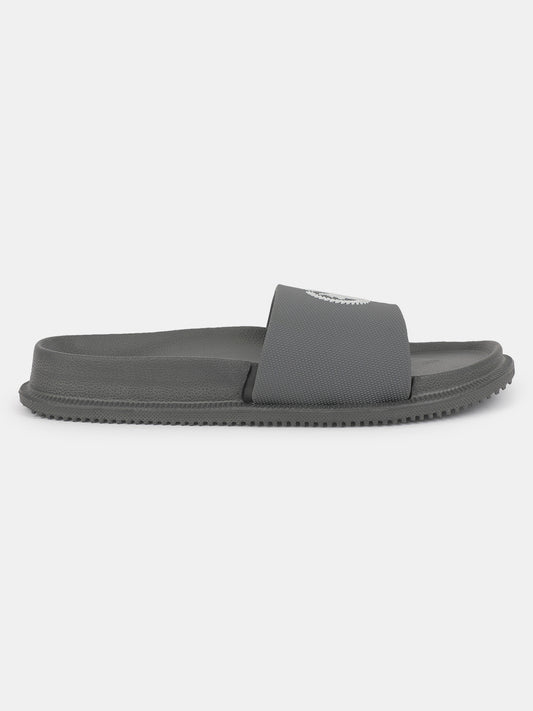 Men's Grey Solid Sliders