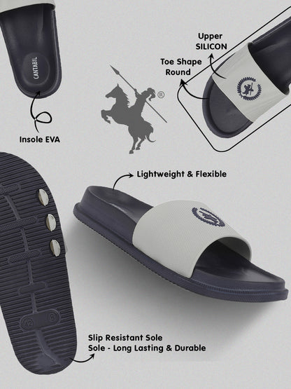 Slider for Men l Lightweight & Comfortable with EVA Insole Silicon Upper Sole Slip on Closure