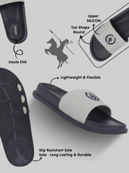 Slider for Men l Lightweight & Comfortable with EVA Insole Silicon Upper Sole Slip on Closure