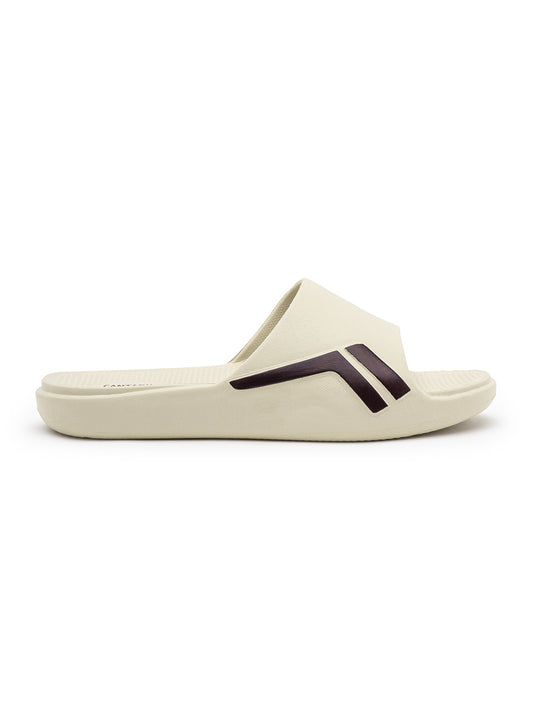 Beige Colourblock Casual Slides for Men