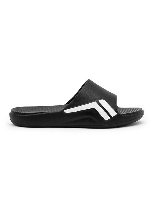 Black Colourblock Casual Slides for Men