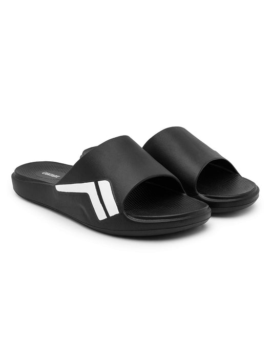 Black Colourblock Casual Slides for Men
