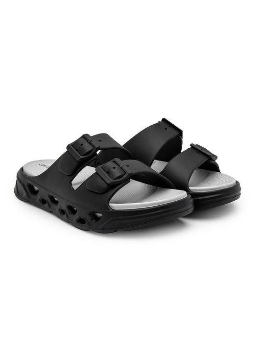 Black & Grey Colourblock Casual Flip-flop for Men