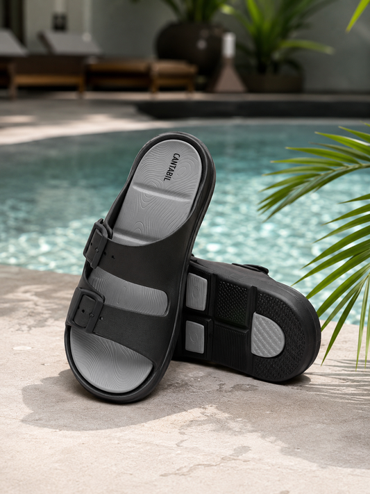 Grey Colourblock Casual Flip-flop for Men