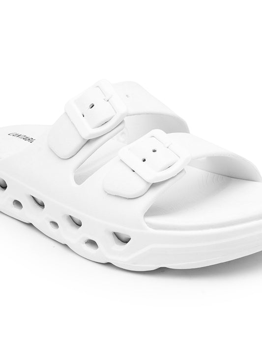 White Colourblock Casual Flip-flop for Men