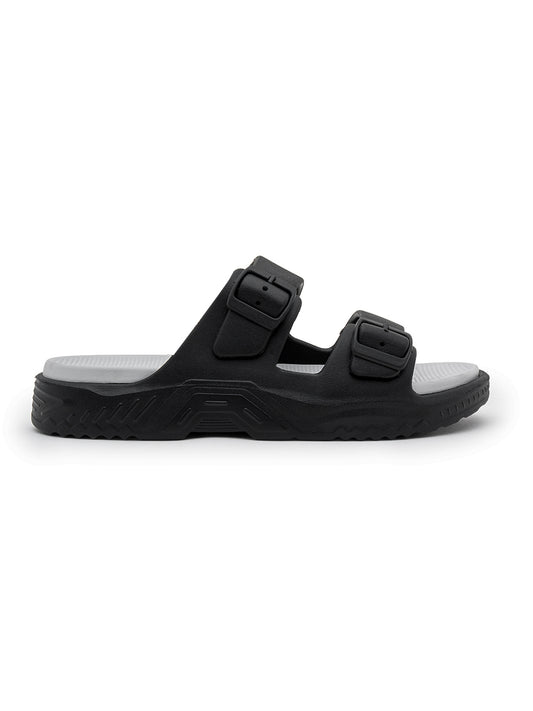 Black & Grey Colourblock Casual Flip-flop for Men