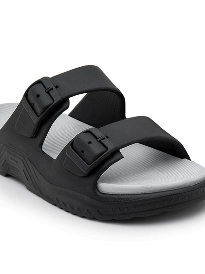 Black & Grey Colourblock Casual Flip-flop for Men