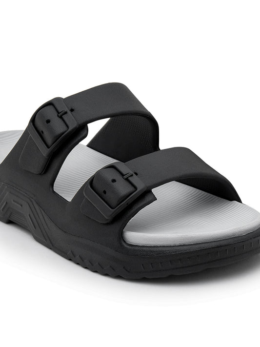 Black & Grey Colourblock Casual Flip-flop for Men