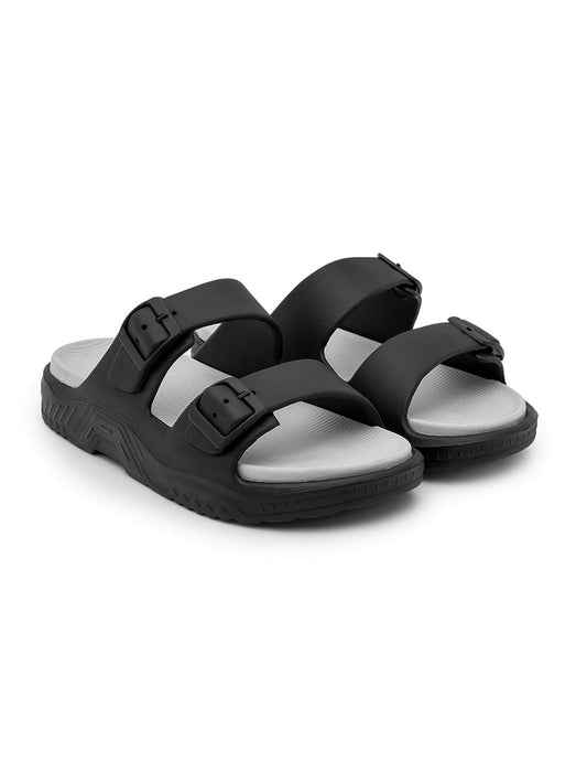 Black & Grey Colourblock Casual Flip-flop for Men
