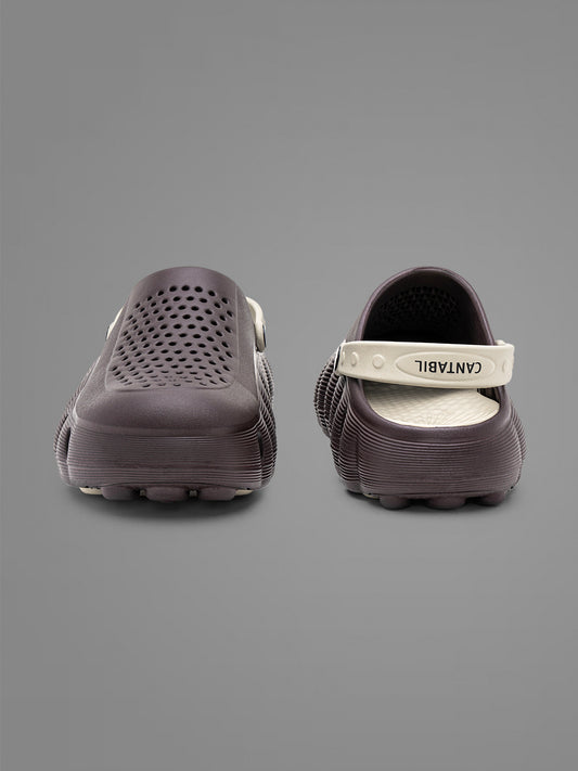 Men's Brown & Beige Colourblock Clogs